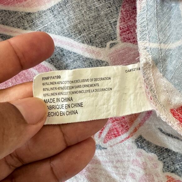 Vintage Roxy Assymetrical Hem Floral Linen Skirt Y2k Fairy Beach Boho SIZE 0 - Picture 6 of 7